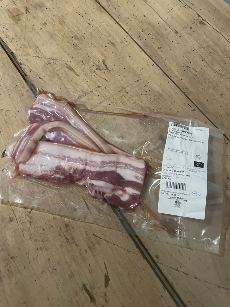 Poitrine tranchée de porc marinée