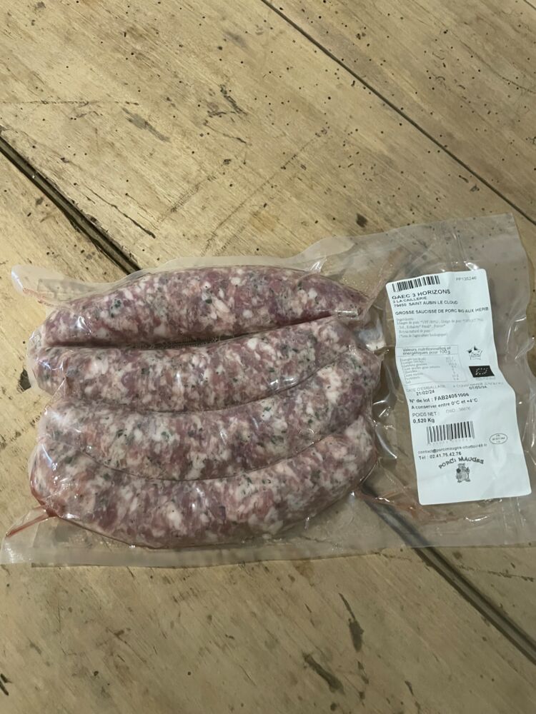 Grosses saucisses aux herbes