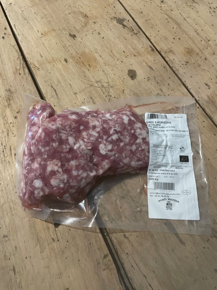 Chair à saucisse nature de porc